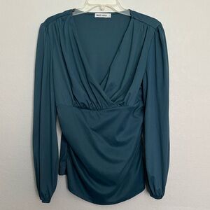 Grace Karin Teal Long Sleeve Women's Top